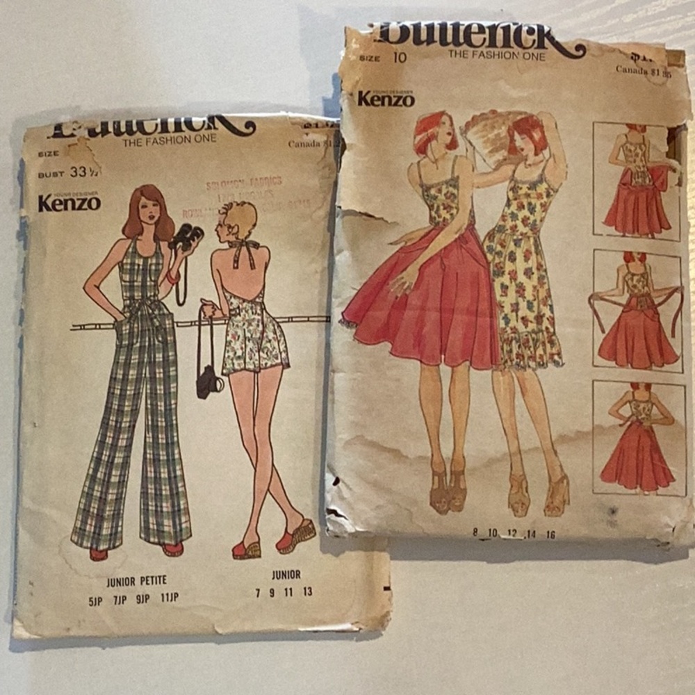 TWO Butterick Kenzo sewing pattern